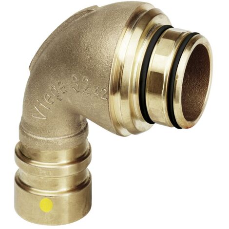 Viega Anschlussbogen 90 Grad mit SC Geopress 9694G in 40mm Rotguss