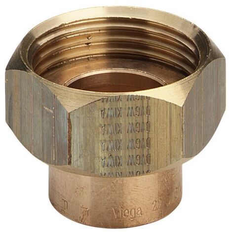 Viega Anschlussverschraubung 94359, flachdichtend, d. 15mm x G 3/4", Rotguss/Messing
