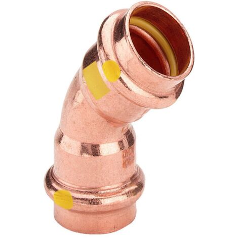 Viega Bogen 45 Grad mit SC Profipress G 2626 für Gas in 42mm Kupfer