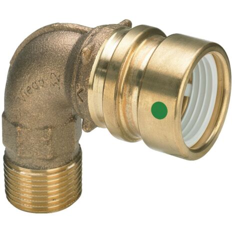 Viega Bogen 90 Grad mit SC Geopress 9614TW in 40mm x R1 1/2 Rotguss