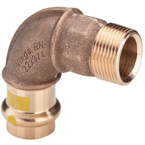 Viega Bogen 90 Grad mit SC Profipress G 2614 für Gas in 18mm x R3/4 Rotguss