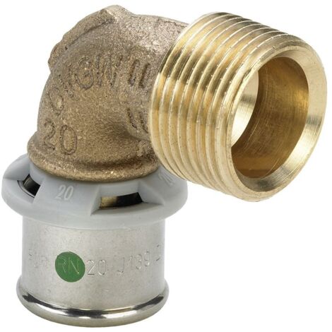 Viega Bogen 90 Grad mit SC Sanfix P 2114 in 40mm x R1 1/4 Rotguss