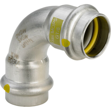 Viega Bogen 90 Grad SC Sanpress Inox G 0216 für Gas in 42 mm Edelstahl