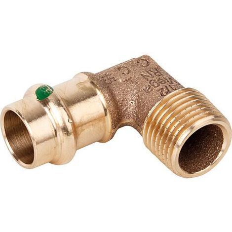 Viega – Coude cuivre à visser 90° – Femelle – Filetage Mâle 15 – Diamètre 15x21 – Pour chantiers humides