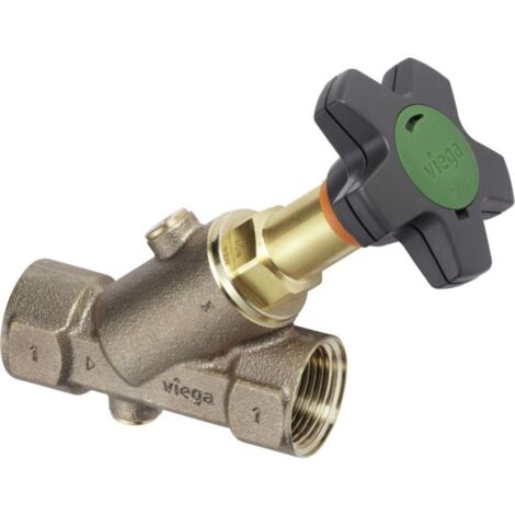 Viega Easytop KFR-Schrägsitzventil 756772 DN 25, Rp 1, Rotguss, für Wasserzählerbügel