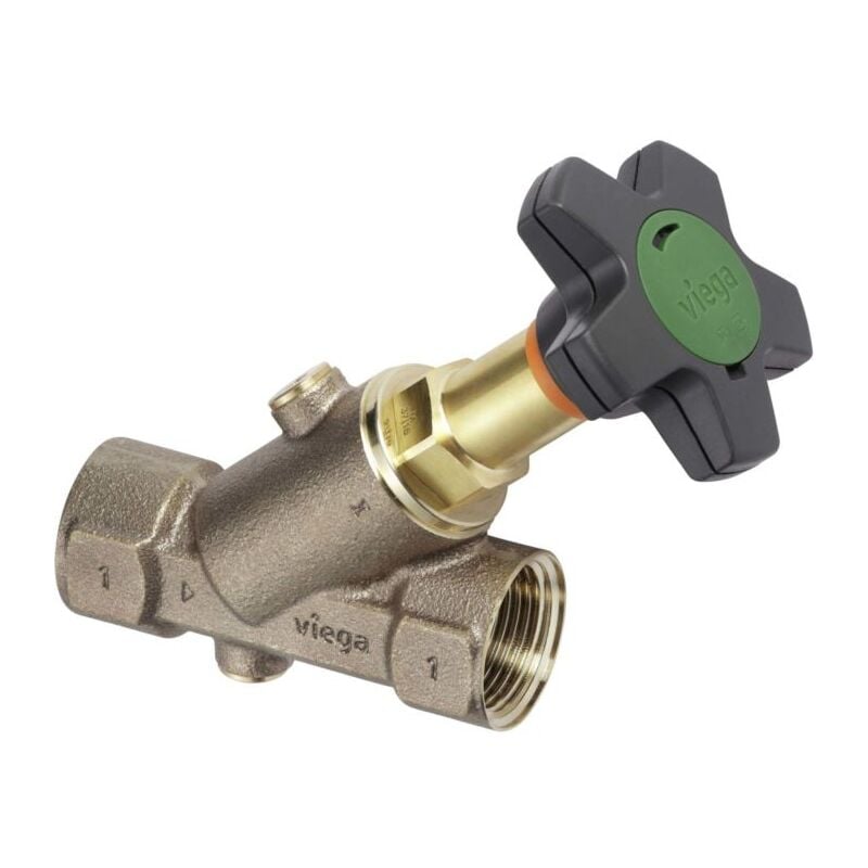Easytop kfr vanne à siège incliné 756772 dn 25, Rp 2000 , bronze, pour support de compteur d&39eau - Viega