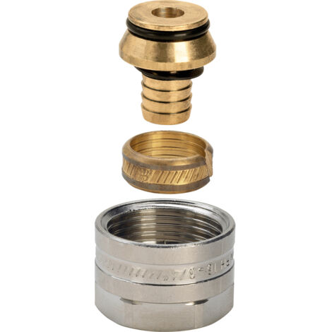 Viega Fonterra Anschlussverschraubung 1037, Eurokonus, Klemmanschluss, G 3/4" x 20mm, Messing vernickelt