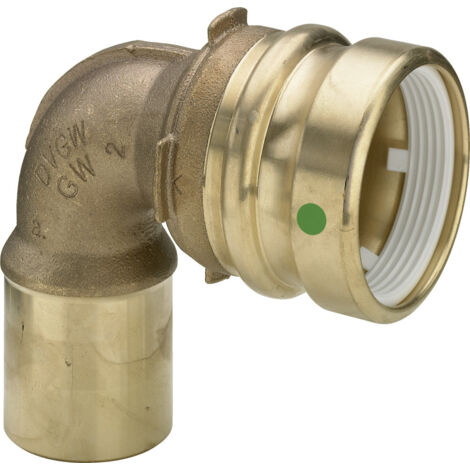 Viega Geopress-Einsteckbogen 90 Grad, d1 42, d2 50 Rotguss Modell 9616.1TW, 767051