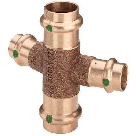Viega Kreuzstück mit SC Profipress Therm 2247 in 18x15mm Rotguss