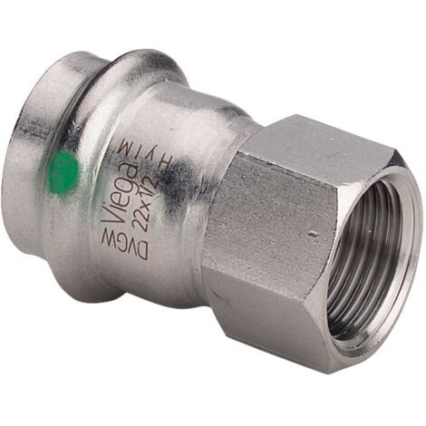 Viega Pièce de transition Sanpress Inox 436605 18mmxRp 3/4, acier inoxydable, polygonale, SC-Contur