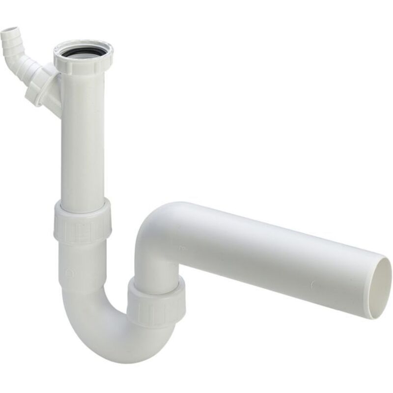 Siphon pour tuyau d'évier 6/4'x50 plastique/blanc