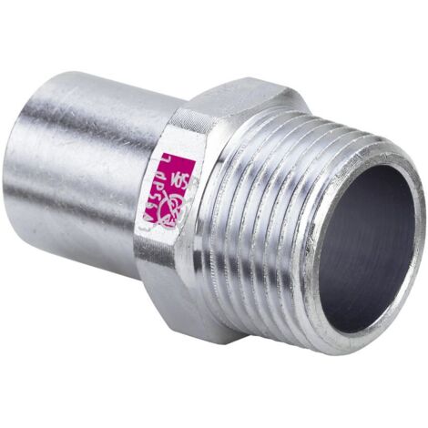 Viega Prestabo Einsteckstück 642082 22 mm x R 3/4, Stahl unlegiert, SC-Contur, Einsteckende