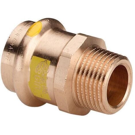 VIEGA ITALIA SRL Viega Profipress G Übergangsstück 346164 22 mm x R 1/2, Rotguss, SC-Contur, Mehrkant