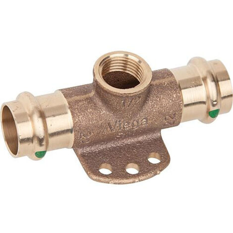 Viega Profipress Sanpress-Wandscheiben-T-Stück, d1 15, Rp 1/2, d2 15 Rotguss oder Siliziumbronze Modell 2217.3, 644864