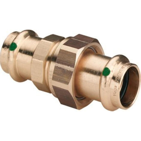 Viega Raccord à vis Sanpress 126148 15 mm, bronze ou bronze silicium, joint plat, SC-Contur