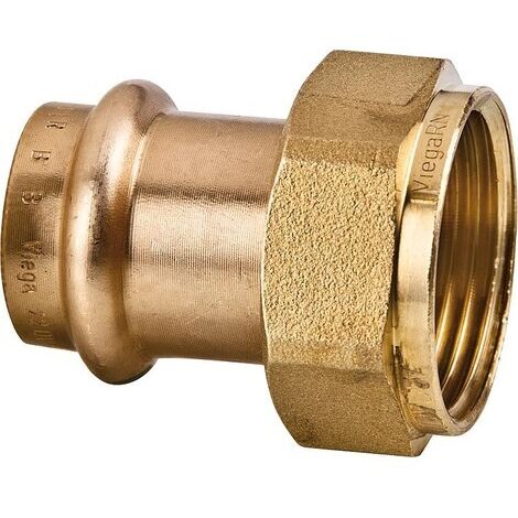 Viega Raccord vissé Sanpress 265328 54 mm x G 2 3/8, bronze à canon ou silicium, joint plat, SC-Contur