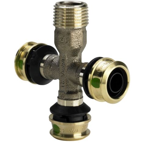 Viega Raxofix Kreuzungs-T-Stück mit SC-Contur 5318.9, R 1/2" x d. 16mm, Siliziumbronze