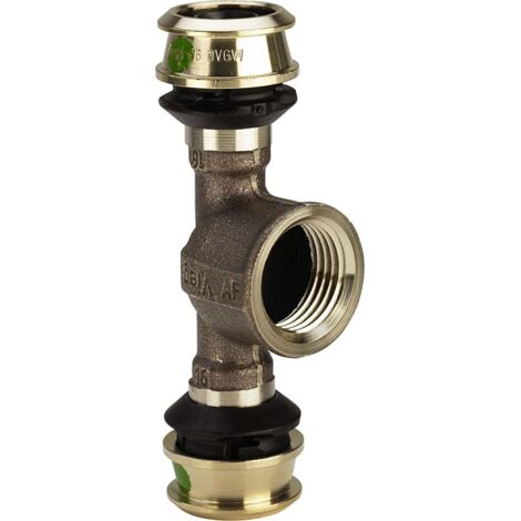 Viega Raxofix pièce en T 647155 25xRp 3 / 4x25mm, avec SC-Contur, bronze au silicium