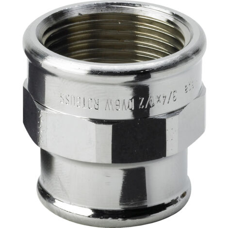 Viega Reduziermuffe, Rp1 1, Rp2 3/4 Rotguss oder Siliziumbronze, verchromt Modell 3240, 447847