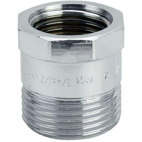 Viega Reduziernippel 3244 mit Mehrkant, G 3/4" x Rp 1/2" Rotguss verchromt