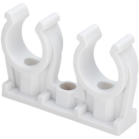 Viega Rohr-Clip 94826C2 doppelt in 8mm Kunststoff weiss