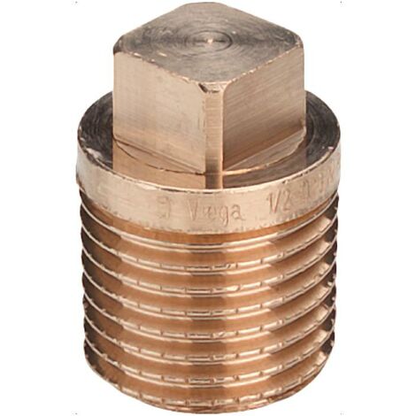 Viega Rotguss Fittting/ Stopfen mit Vierkant, Modell-Nr. 3291, AG, 1/8" (L=17mm, SW=8mm)