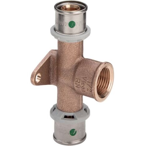 Viega Sanfix Fosta Sanfix P-Té pour installation en applique, d1 16, Rp 1/2, d2 16 bronze rouge modèle 2125.8, 303099