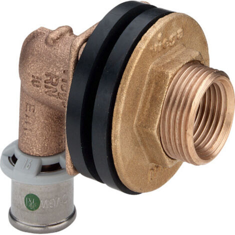 Viega Sanfix P Wanddurchführung mit SC-Contur 2132.11, d. 16mm x Rp 1/2", Länge 18mm, Rotguss