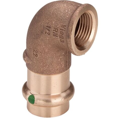 Viega Sanpress angle 281236 18 mm x Rp 2000 /2, 90°, bronze ou bronze au silicium, SC-Contur