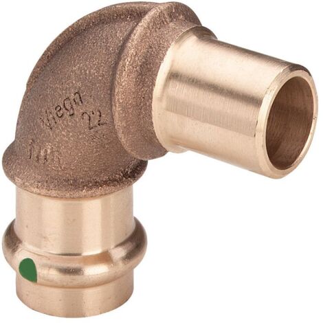 Viega Sanpress Bogen 107932 15 mm, 90°, Rotguss oder Siliziumbronze, SC-Contur, Einsteckende