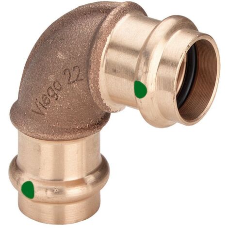 Viega Sanpress Bogen 281267 18 mm, 90°, Rotguss oder Siliziumbronze, SC-Contur