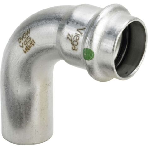 Viega Sanpress Inox 435769 54mm, 90 degrés, acier inoxydable, SC-Contur