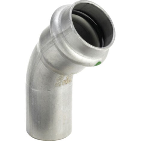 VIEGA ITALIA SRL Sanpress Inox Bogen 435417 28mm, 45Grad, Stahl nichtrostend, SC-Contur