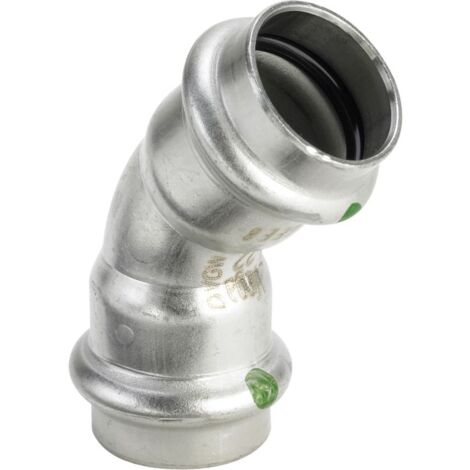 VIEGA ITALIA SRL Sanpress Inox Bogen 435806 28mm, 45Grad, Stahl nichtrostend, SC-Contur