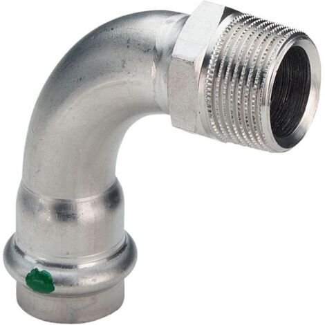 Viega Sanpress Inox-coude de transition 90 degrés, d 54mm, R 2 acier inoxydable modèle 2314, 436964