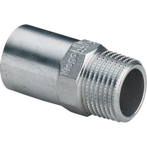 Viega Sanpress Inox Einsteckstück 436735 22mmxR 1/2, Stahl nichtrostend, Mehrkant