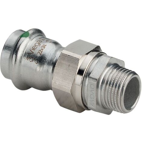 Viega Sanpress Inox raccord 438364 54mmxR 2, acier inoxydable, joint plat, SC-Contur
