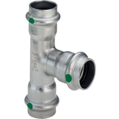 Viega Sanpress Inox Tee 435851 15x15x15mm, acier inoxydable, SC-Contur