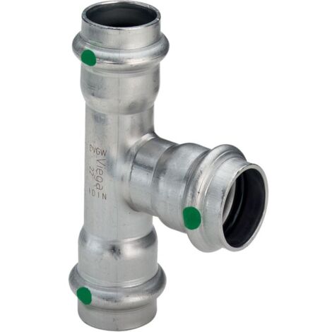 Viega Sanpress Inox Tee 435912 54x54x54mm, acier inoxydable, SC-Contur