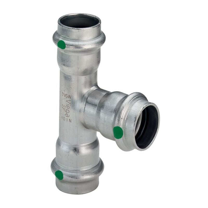 Sanpress Inox Tee 436018 35x28x35mm, acier inoxydable, SC-Contur - Viega