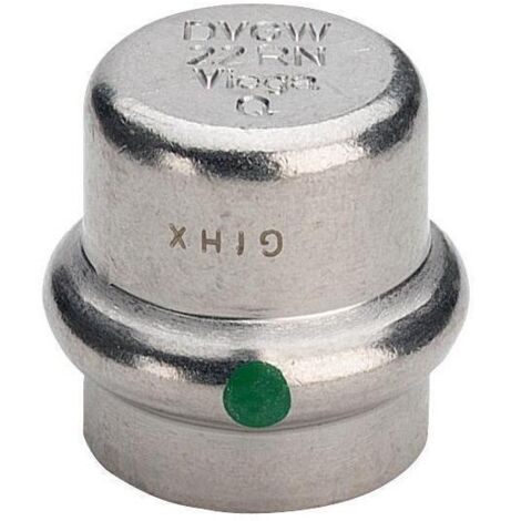 Viega Sanpress Inox Verschlusskappe 452858 15mm, Stahl nichtrostend, SC-Contur