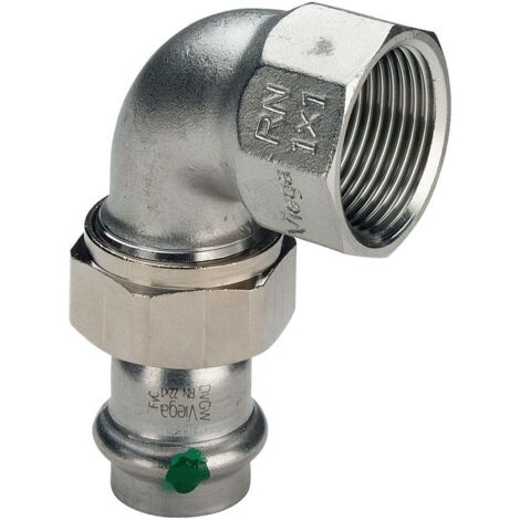 Viega Sanpress Inox Winkelverschraubung 437329 22mmxRp 3/4, 90Grad, Stahl nichtrostend, flachdichtend, SC-Contur