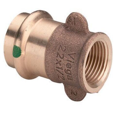 Viega Sanpress Übergangsstück 298913 18 mm x Rp 1/2, Rotguss oder Siliziumbronze, SC-Contur