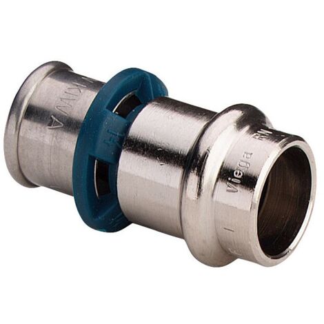 Viega Sanpress Übergangsstück mit SC-Contur 1075.12P, 14x15mm Rotguss, vernickelt