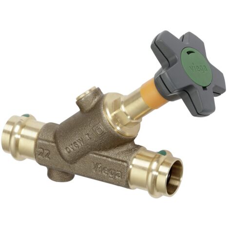 Viega Schrägsitzventil mit SC Easytop 2237.5 in 42mm Rotguss