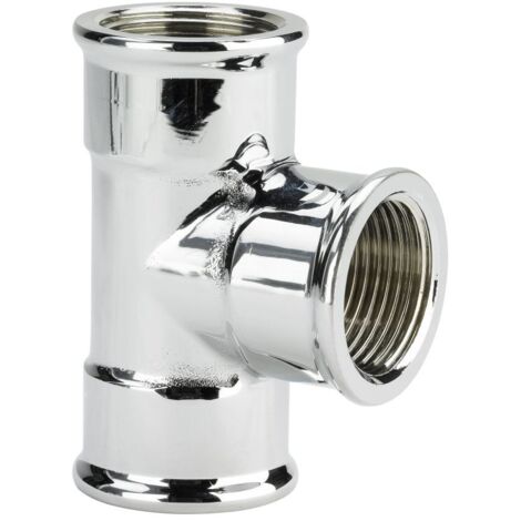 Viega T-Stück 111762 Rp 3/4, Rp dreiseitig, Messing verchromt