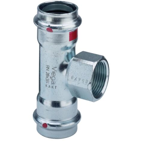 Viega T-Stück mit SC Prestabo 1117.2 in 12mm x Rp1/2 x 12mm Stahl verzinkt