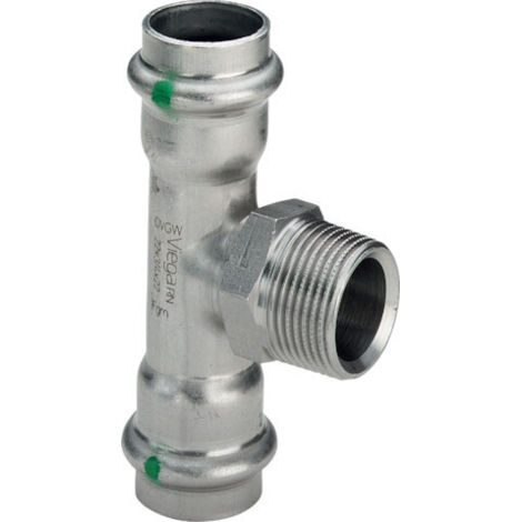 Viega T-Stück mit SC Sanpress Inox 2317.1 in 35mm x R3/4 x 35mm Edelstahl
