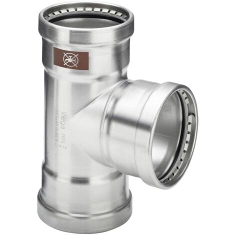 Viega T-Stück mit SC Temponox XL 1718XL in 76,1mm Stahl nichtrostend