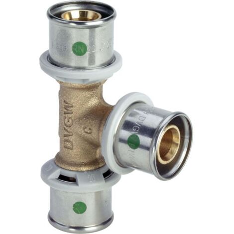 Viega Té Sanfix Fosta Sanfix P, d1 25, d2 16, d3 16 Bronze rouge Modèle 2118, 566715